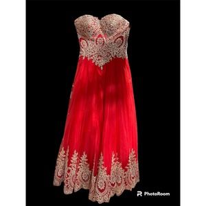 embroidered with crystals ball gown size m measurements in description